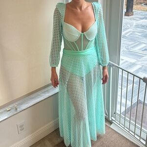 Mint Green Sheer Maxi Dress